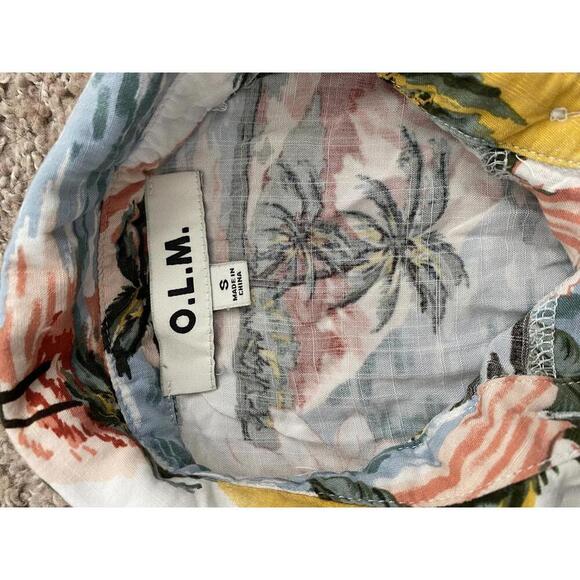 O.L.M. Floral Print Button-Up Crop Top - Size S - Picture 3 of 4